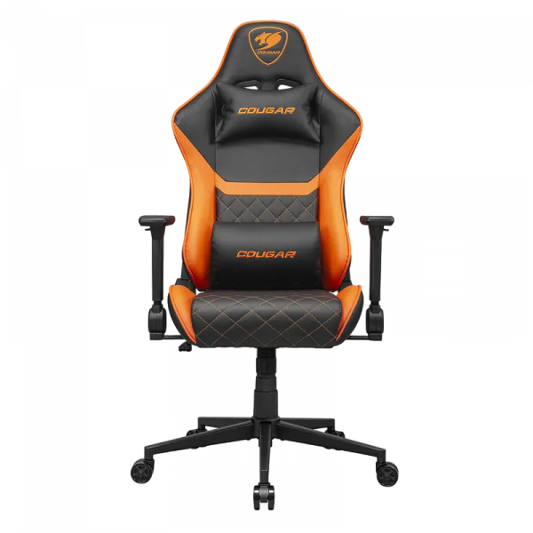 Scaun Gaming Cougar Armor One V2 PVC Piele Negru | Portocaliu - Oțel | Clasa 4 | 126 - 134 cm