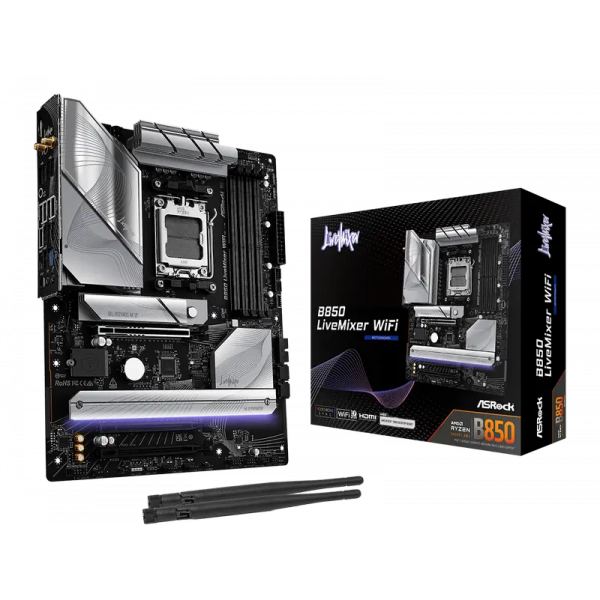 Placă de bază ASRock B850 LIVEMIXER WIFI AM5 ATX - AMD B850 | DDR5 SDRAM | 4x DIMM