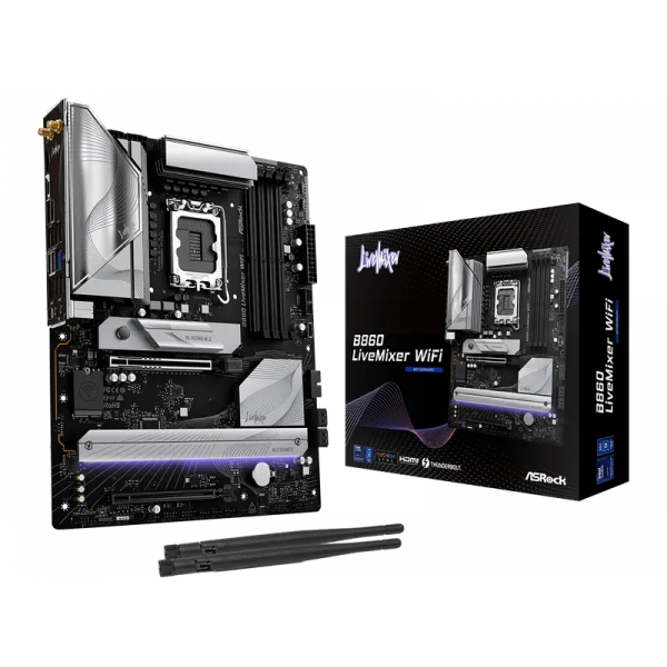 Placă de bază ASRock B860 LIVEMIXER WIFI LGA1851 ATX - Intel B860 | DDR5 SDRAM | 4x DIMM
