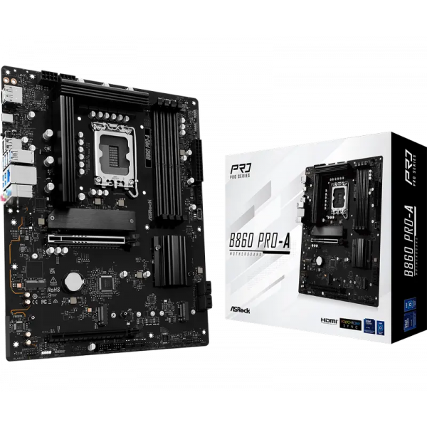 Материнская плата ASRock B860 PRO-A LGA1851 ATX - Intel B860 | DDR5 SDRAM | 4x DIMM
