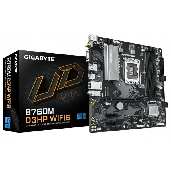 Материнская плата Gigabyte B760M D3HP WIFI6 LGA1700 Micro-ATX - Intel B760 | DDR5 SDRAM | 4x DIMM Материнская плата Gigabyte B760M D3HP WIFI6 LGA1700 Micro-ATX - Intel B760 | DDR5 SDRAM | 4x DIMM