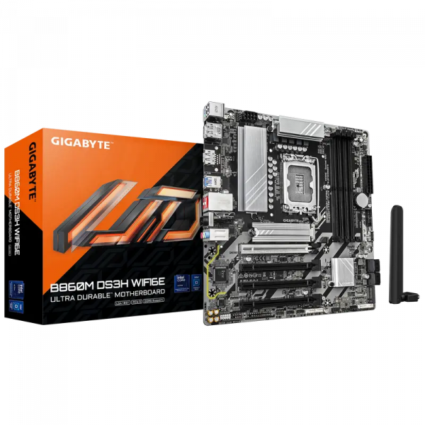 Материнская плата Gigabyte B860M DS3H WIFI6E LGA1851 Micro-ATX - Intel B860 | DDR5 SDRAM | 4x DIMM
