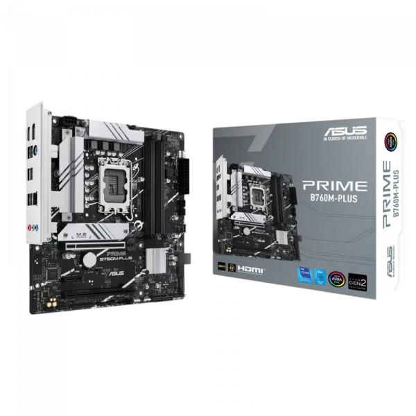 Placă de bază ASUS PRIME B760M-PLUS LGA1700 Micro-ATX - Intel B760 | DDR5 SDRAM | 4x DIMM Placă de bază ASUS PRIME B760M-PLUS LGA1700 Micro-ATX - Intel B760 | DDR5 SDRAM | 4x DIMM