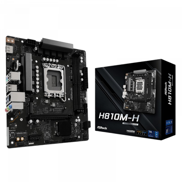 Материнская плата ASRock H810M-H LGA1851 Micro-ATX - Intel H810 | DDR5 SDRAM | 2x DIMM