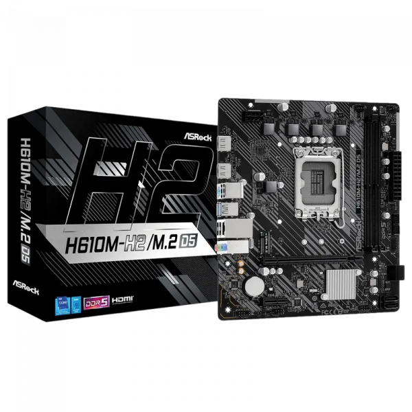 Материнская плата ASRock H610M-H2/M.2 D5 LGA1700 Micro-ATX - Intel H610 | DDR5 SDRAM | 2x DIMM