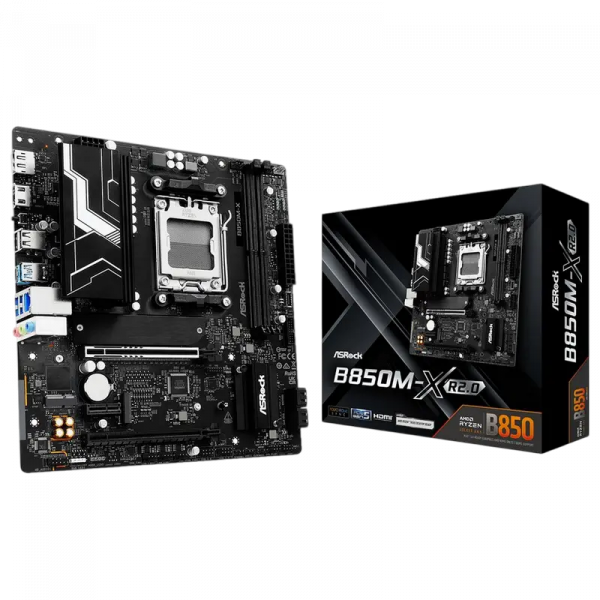Placă de bază ASRock B850M-X R2.0 AM5 Micro-ATX - AMD B850 | DDR5 SDRAM | 2x DIMM
