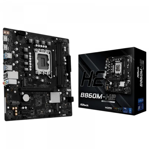 Материнская плата ASRock B860M-H2 LGA1851 Micro-ATX - Intel B860 | DDR5 SDRAM | 2x DIMM