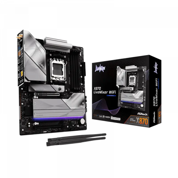 Материнская плата ASRock X870 LIVEMIXER WIFI AM5 ATX - AMD X870 | DDR5 SDRAM | 4x DIMM