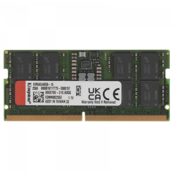Оперативная память Kingston ValueRAM, DDR4 SDRAM, 5600 МГц, 16 ГБ, KVR56S46BS8-16