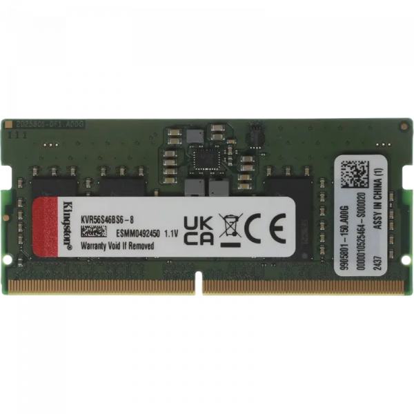 Оперативная память Kingston ValueRAM, DDR5 SDRAM, 5600 МГц, 8 ГБ, KVR56S46BS6-8