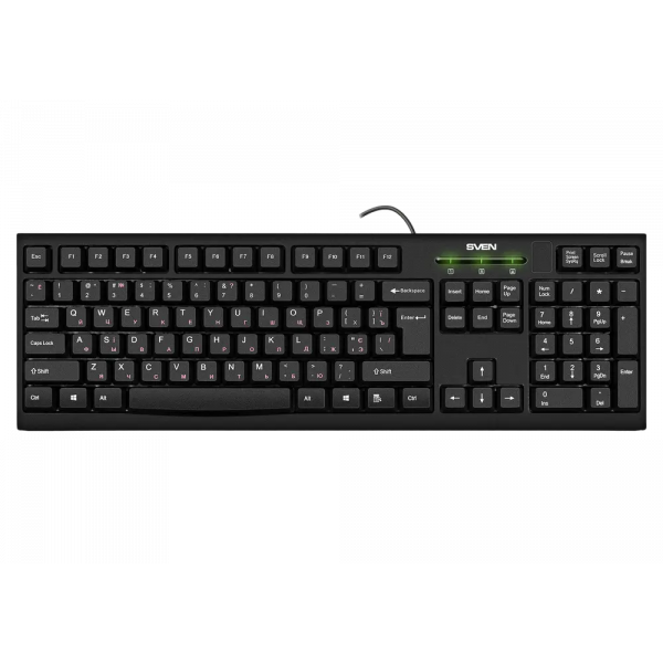 Tastatură SVEN KB-S300 Membrană Negru - Cu fir | Engleza,Rusă Tastatură SVEN KB-S300 Membrană Negru - Cu fir | Engleza,Rusă