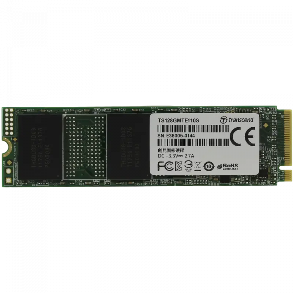 Накопитель SSD Transcend 110S 128GB - M.2 NVMe | NVMe PCIe 3.0 x4 | 550 МБ/с