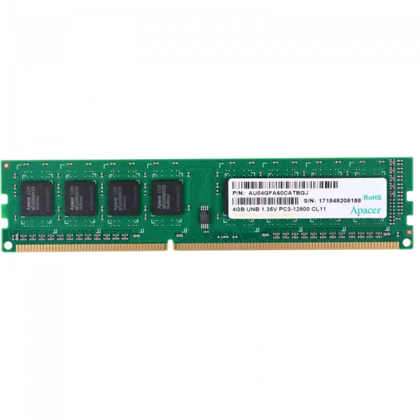 Оперативная память Apacer AU04GFA60CATBGJ 4ГБ - DDR3 SDRAM | 1600 МГц | 1x 4ГБ