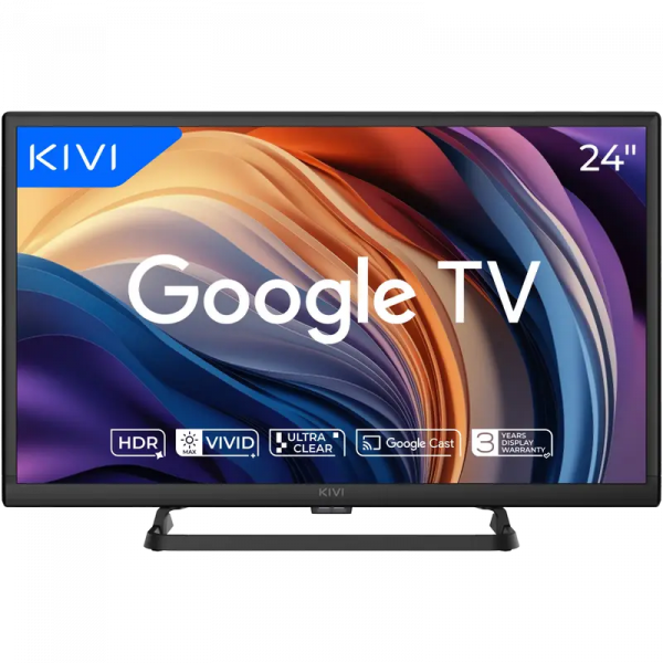24" LED SMART TV KIVI 24H710QB Negru - 1366x768 px | 60 Hz | 10W | Google TV