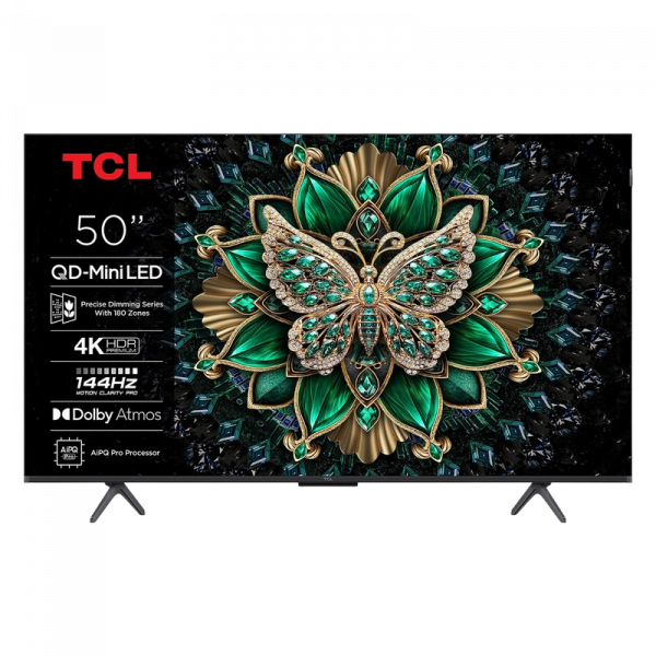 50" MiniLED SMART Телевизор TCL 50C61K Черный - 3840x2160 px | 144 Гц | Google TV