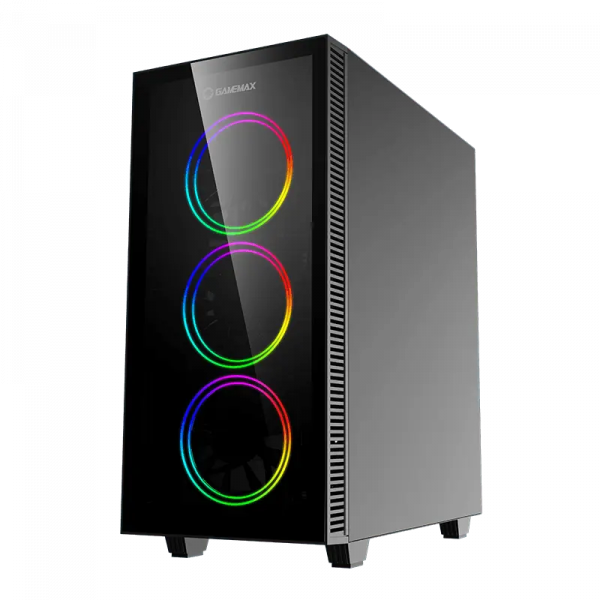 Carcasă PC Gamemax DARCO XD Midi-Tower Negru - Fără PSU | Metal,ABS Plastic,Sticlă călită | ARGB