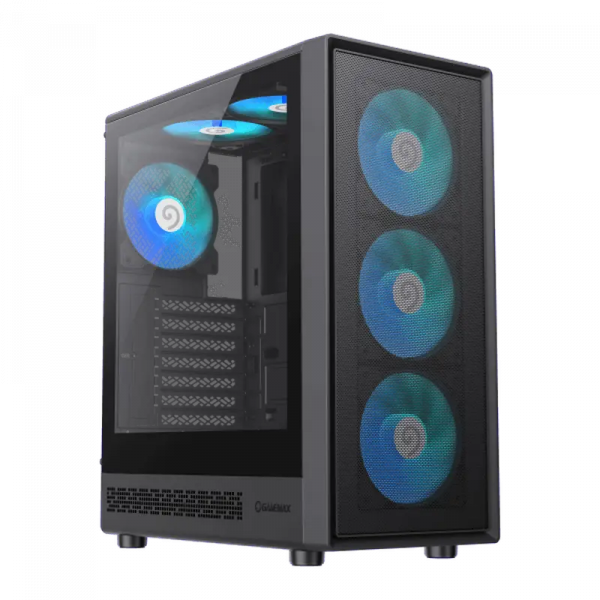 Компьютерный корпус Gamemax STORM 2 AB Midi-Tower Черный - Без блока питания | Металл,Пластик АБС,Закаленное стекло