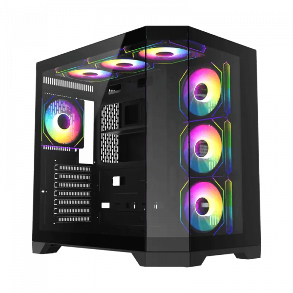 Компьютерный корпус Gamemax HYPE-A Midi-Tower Черный - Без блока питания | Металл,Закаленное стекло