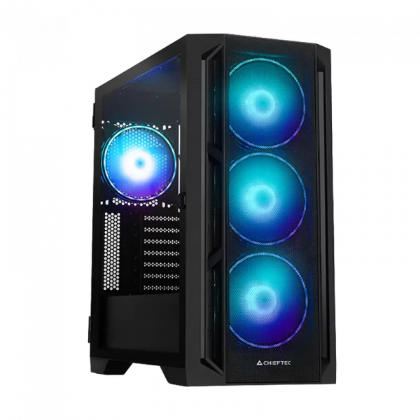 Carcasă PC Chieftec GA-01B-L-OP Midi-Tower Negru - Fără PSU | Oțel | RGB