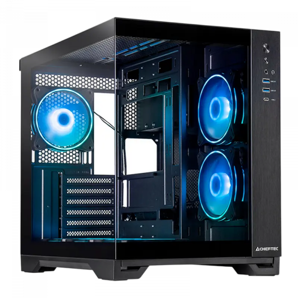Компьютерный корпус Chieftec GM-30B-TG-OP Midi-Tower Черный - Без блока питания | Сталь | ARGB