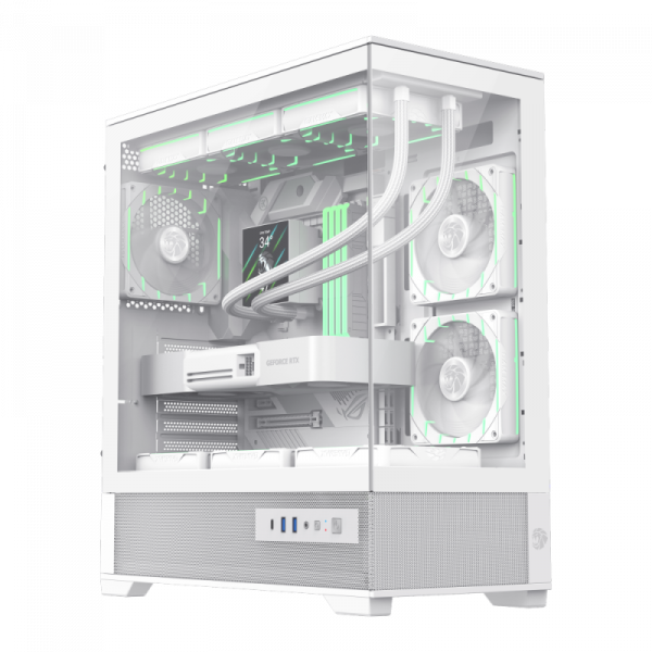 Компьютерный корпус Gamemax VISTA 2 AW Midi-Tower Белый - Без блока питания | Металл, закаленное стекло