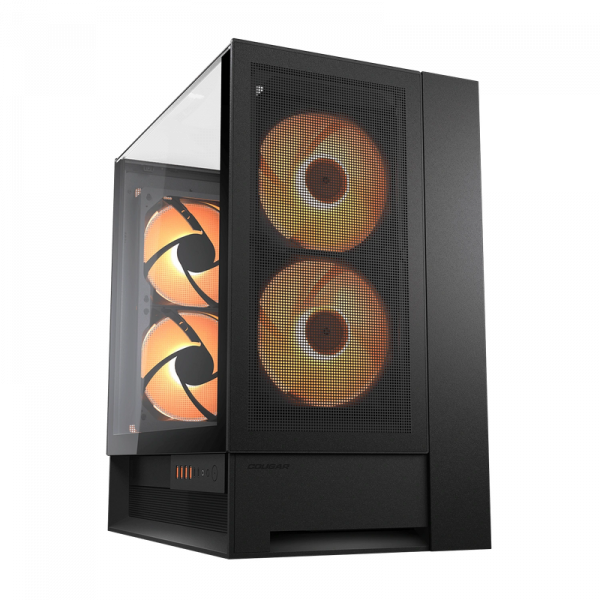 Carcasă PC Cougar OmnyX Midi-Tower Negru - Fără PSU | Oțel, plastic ABS, Sticlă călită