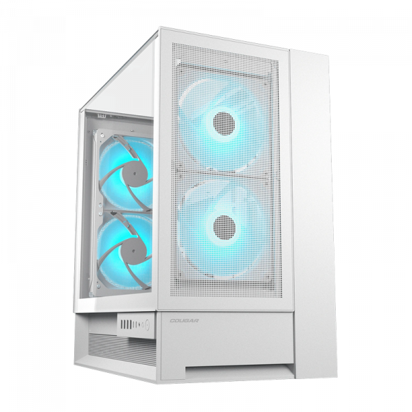 Carcasă PC Cougar OmnyX Midi-Tower Alb - Fără PSU | Oțel, plastic ABS, Sticlă călită