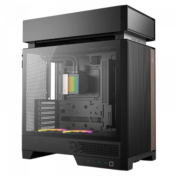 Carcasă PC Deepcool CL6600 Midi-Tower Negru - Fără PSU | Oțel, plastic ABS, Sticlă călită | ARGB