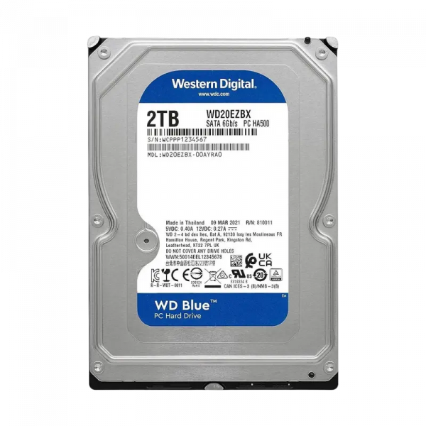 Жесткий диск Western Digital WD Blue 2 ТБ - 3.5" | 215 МБ /с | SATA-3 (6 Гбит/сек)