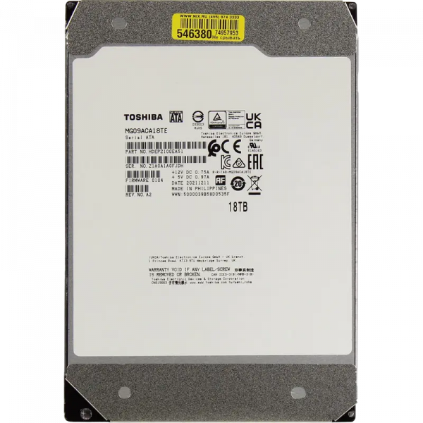 Жесткий диск Toshiba MG09 18 ТБ - 3.5" | SATA-3 (6 Гбит/сек) Жесткий диск Toshiba MG09 18 ТБ - 3.5" | SATA-3 (6 Гбит/сек)