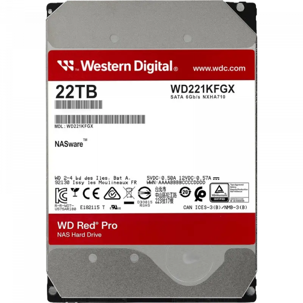 Жесткий диск Western Digital WD Red Pro 22 ТБ - 3.5" | SATA-3 (6 Гбит/сек) Жесткий диск Western Digital WD Red Pro 22 ТБ - 3.5" | SATA-3 (6 Гбит/сек)