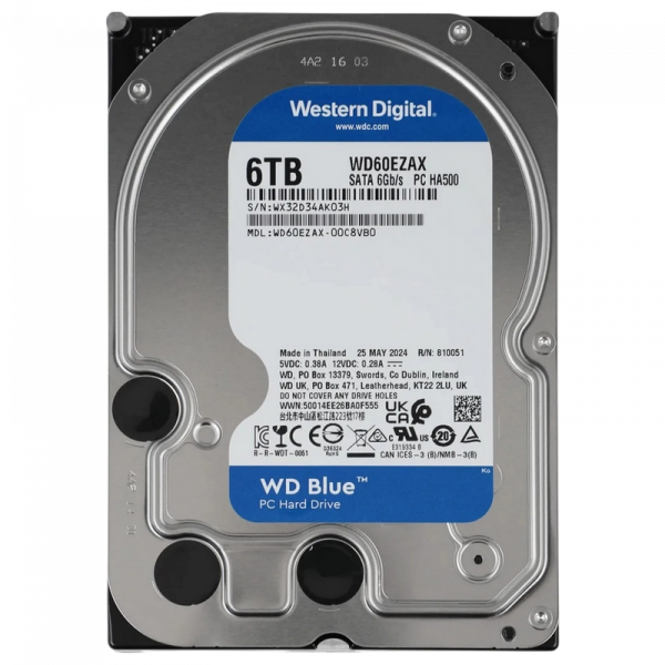 Unitate HDD Western Digital WD Blue 6 TB - 3.5" | 185 MB /s | SATA-3 (6 Gb/s)