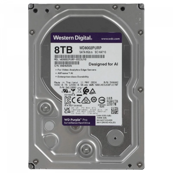 Жесткий диск Western Digital WD Purple Pro 8 TБ - 3.5" | 267 МБ /с | SATA-3 (6 Гбит/сек)
