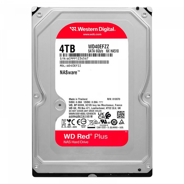 Unitate HDD Western Digital WD Red Plus 4 TB - 3.5" | 180 MB /s | SATA-3 (6 Gb/s)