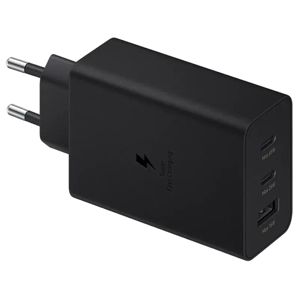 Зарядное устройство Samsung Fast Travel EP-T6530 Черный - 65 Вт | USB Type-A ,USB Type-C Зарядное устройство Samsung Fast Travel EP-T6530 Черный - 65 Вт | USB Type-A ,USB Type-C