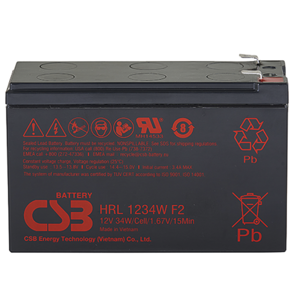 Аккумулятор для резервного питания CSB HRL-1234WF2 - 12 В | 9 Ач Аккумулятор для резервного питания CSB HRL-1234WF2 - 12 В | 9 Ач