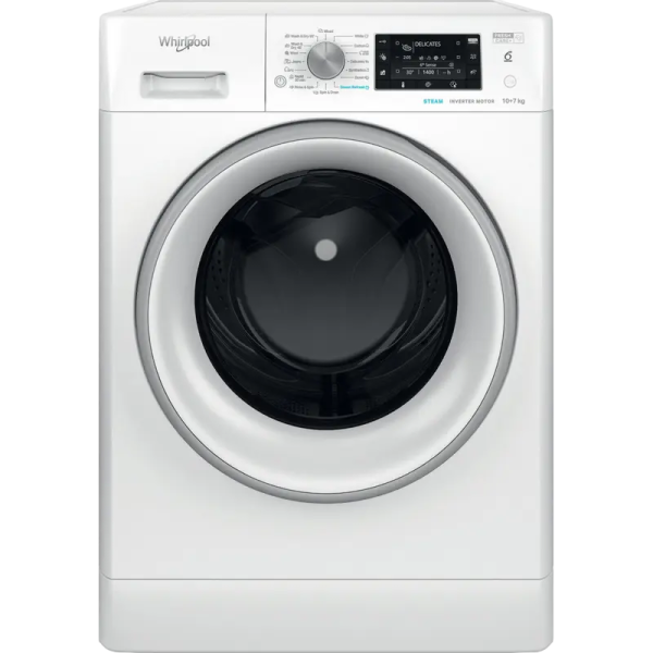 Mașină de spălat cu uscător Whirlpool FFWDD 1076258 SV EE Alb - 10 kg | 1600 rot/min Mașină de spălat cu uscător Whirlpool FFWDD 1076258 SV EE Alb - 10 kg | 1600 rot/min