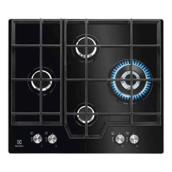 Газовая варочная панель Electrolux KGG6456K Черный - 8.9 кВт | Закаленное стекло Газовая варочная панель Electrolux KGG6456K Черный - 8.9 кВт | Закаленное стекло