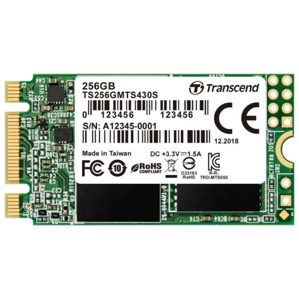 Накопитель SSD Transcend 430S 256 ГБ - M.2 NVMe | SATA III | 400 МБ/с Накопитель SSD Transcend 430S 256 ГБ - M.2 NVMe | SATA III | 400 МБ/с