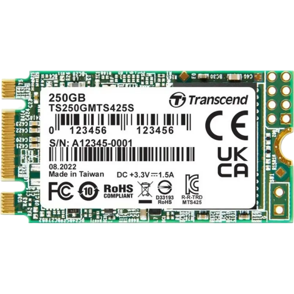 Накопитель SSD Transcend 425S 250 ГБ - M.2 NVMe | SATA III | 300 МБ/с Накопитель SSD Transcend 425S 250 ГБ - M.2 NVMe | SATA III | 300 МБ/с