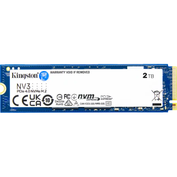 Накопитель SSD Kingston NV3 2 ТБ - M.2 NVMe | NVMe PCIe 4.0 x4 | 5000 МБ/с Накопитель SSD Kingston NV3 2 ТБ - M.2 NVMe | NVMe PCIe 4.0 x4 | 5000 МБ/с