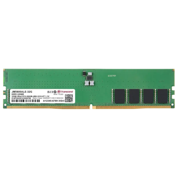 Оперативная память Transcend JetRam JetRam 32 ГБ Черный/Зеленый - DDR5 SDRAM | 5600 МГц | 1x 32 ГБ Оперативная память Transcend JetRam JetRam 32 ГБ Черный/Зеленый - DDR5 SDRAM | 5600 МГц | 1x 32 ГБ