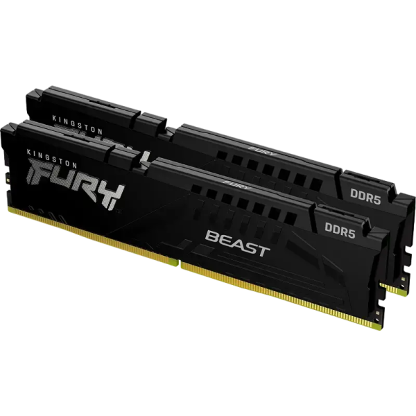 Оперативная память Kingston FURY Beast FURY Beast 128ГБ Чёрный - DDR5 SDRAM | 5600 МГц | 2x 64ГБ Оперативная память Kingston FURY Beast FURY Beast 128ГБ Чёрный - DDR5 SDRAM | 5600 МГц | 2x 64ГБ
