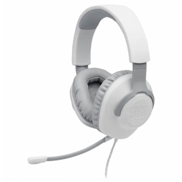 Игровая Гарнитура JBL Quantum 100, Проводной аналоговый, Белый Игровая Гарнитура JBL Quantum 100, Проводной аналоговый, Белый