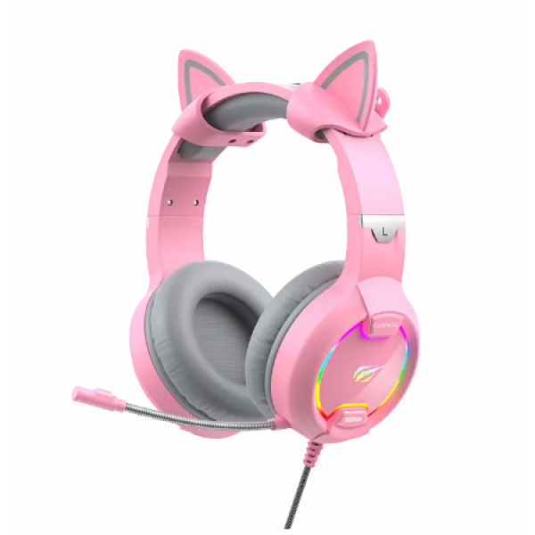 Căști gaming Havit H2233d, Cu fir, Roz Căști gaming Havit H2233d, Cu fir, Roz
