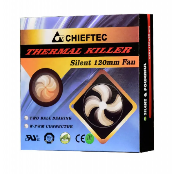 PC Case Fan Chieftec AF-1225PWM, 120x120x25 mm, Ball Bearing, 1650rpm,
