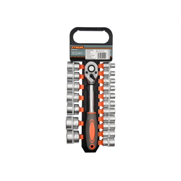 Set de chei tubulare cu clichet 1/2" AS-DRIVE 8 - 32 mm 19 buc. Sthor