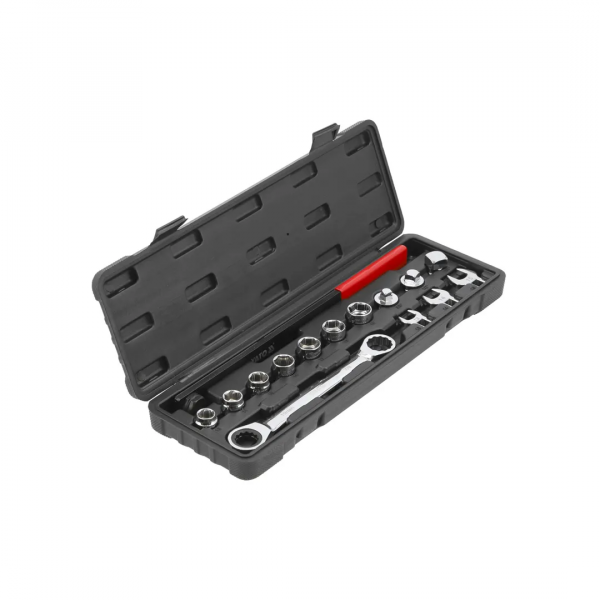 Набор ключей с трещоткой 3/8", 1/2", 3/4" 15 шт. Yato