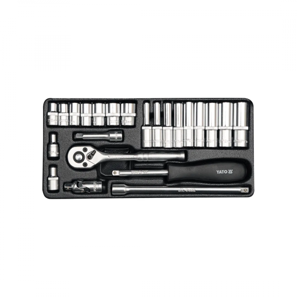 Набор головок с трещоткой 1/4" AS-DRIVE 23 шт. Yato