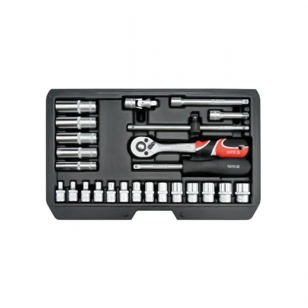 Set de chei tubulare cu clichet 1/4" AS-DRIVE 3.5 - 14 mm 25 buc. Yato